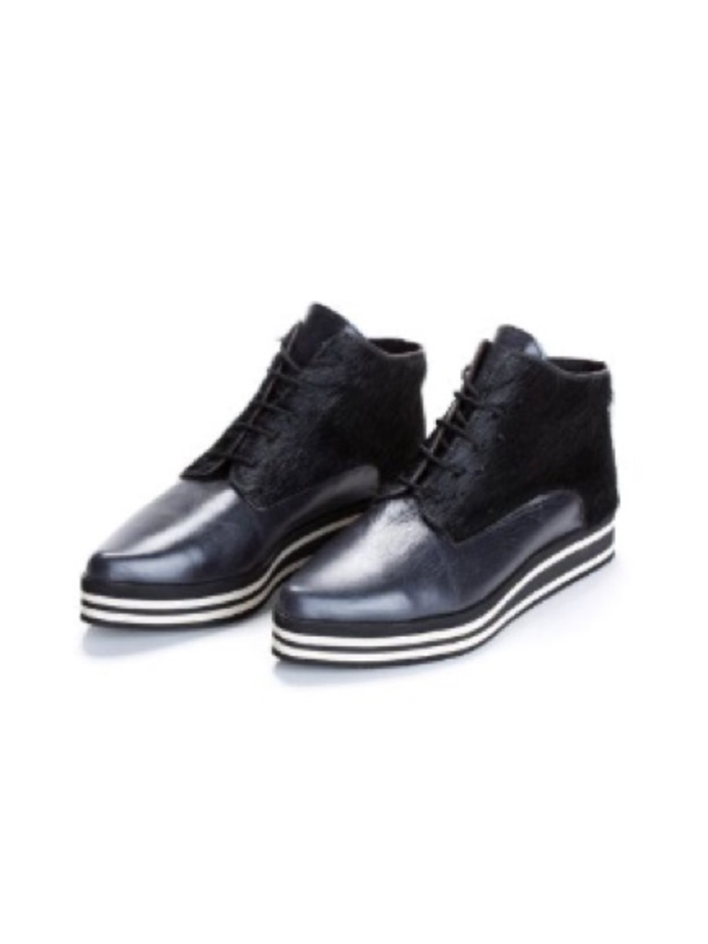 Imelda Leather Platform Ankle Lace Up Booties Size 38 EU 7.5 US